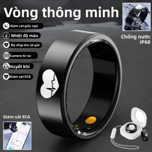 Nhẫn Thông Minh Theo Dõi Điện Tâm Đồ Nhịp Tim Oxy Máu Nhiều Chế Độ Thể Thao Chống Nước 3ATM Theo Dõi Sức Khỏe Và Thể Dục Tích Hợp Đo Nhiệt Độ