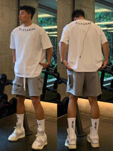 Extra Large Size Mens T-Shirt Pure Cotton Casual Loose Short Sleeve White Summer Hong Kong Style Breathable Comfortable Fashionable