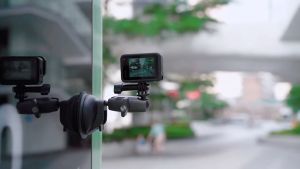 Telesin Camera Suction Cup Bracket for GoPro Hero DJI Osmo Action Camera Suction Cup Mount with Double Ball Head
