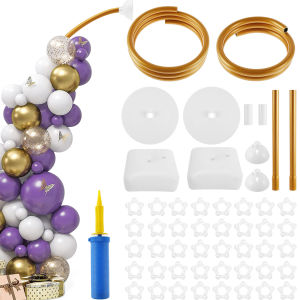 ชุดซุ้มลูกโป่งแบบยืดหยุ่นใช้ซ้ำได้ชุดซุ้มโค้งงอฟรีพร้อมฐานและคลิปบอลลูนตั้งโต๊ะสำหรับงานแต่งงานวันเกิด