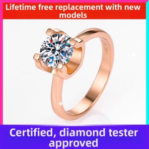 KAFANDENG | D-Color Moissanite Diamond Classic Ox Ring 1 Carat