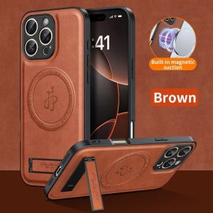 หรูหรา เคสแท่นวางที่ทำจากหนัง PU สำหรับ Xiaomi Redmi Note 14 13 Pro + Redmi 14C 14R 13C A3 A4 A5 Poco X7 F7 M6 Pro C71 C75 4G 5G Magsafe เคสฝาปิดมีที่ยึดโทรศัพท์ป้องกันชาร์จไร้สาย