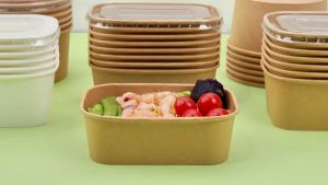 ชุดถ้วยชามกล่องคราฟท์+ตะเกียบ (50ชิ้น) เดลิเวอรี่