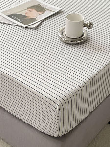 Stripes Gingham Fitted Sheet One-Piece Pure Color Washed Cotton Non-Printed Bedspread Simmons Mattress Cover Dust Cover Bed Sheets