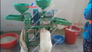 Máy xát lúa thành gạo trắng chỉ trong 1 lần xáttặng kèm sàng xát hàng loại 1