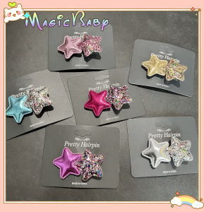 Princess Style Double Layer Sparkling Hair Accessories for Girls Children Fashionable Hair Clips And Edge Stickers