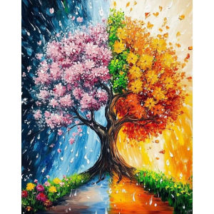 Jigsaw Puzzle for Adults 500/1000/1200/2000PCS Pink Orange Trees Abstract Scenery Paper Puzzle Home Wall Decoration Gift Idea