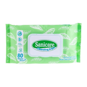 Sanicare Cleansing Wipes 80 Sheets - Eucalyptus Scent