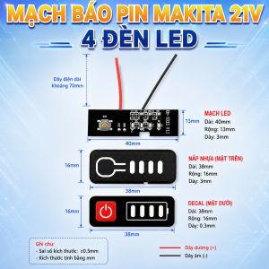 ĐÈN LED BÁO PIN - COMBO 3 BỘ LED BÁO HỘP PIN MAKITA 21V