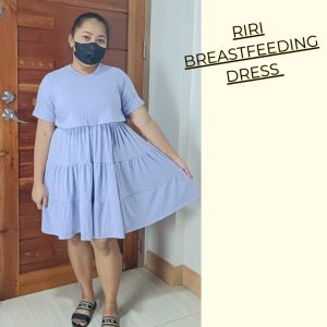 BEOSCLOSET RIRI Maternity Breastfeeding Dress FREESIZE FITS MEDIUM TO XL