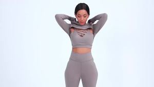 Ensemble Female 3 Pieces Yoga Set Gym Workout Clothes for Women Sport Long Sleeve Hoodie Sweater Active Wear Sport Set Tracksuit