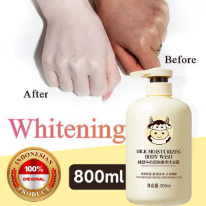 Milk Sabun Pemutih Badan Shower Gel Sabun Mandi Cair Pembersih Tubuh Glowing / Sabun Pemutih Seluruh Tubuh Sabun Susu Domba 800ML