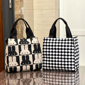 2024 New Arrival Thermal Insulation Lunch Box Tape Work Handbag Easiest for Match Small Carrying Bag Canvas Solid Mummy Small Bag Lunch Bag