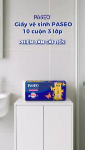 [DEAL SỐC BLACKFRIDAY] Lốc 10 Cuộn Giấy Vệ Sinh Paseo Cao Cấp (3 Lớp) Mềm Mịn Tan Được Trong Nước - Không Gây Tắc Nghẽn