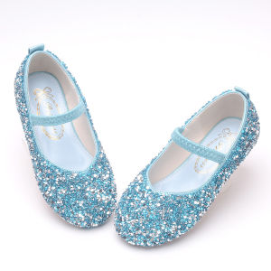 Princess Shoe for Girls Soft Bottom Crystal Childrens Shoe Spring Autumn New Style Ice And Snow Adventure Single Shoe