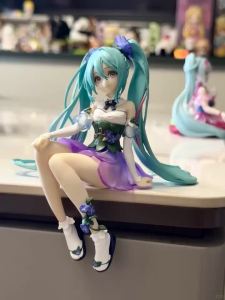 Bandai | Hatsune Miku Anime Figurine Flower Fairy Kawaii Tabletop Decorations Action Figures Noodle Stopper Doll Model Children Toy Gift