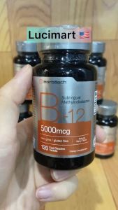 Viên ngậm hòa tan Vitamin B12 5000mcg Horbaach hũ 120 viên [Hàng Mỹ]