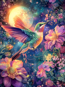Huacan 5D DIY Diamond Painting Bird Flower Moon Diamond Embroidery Animal New 2026 Wall Decor