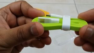 PISEN สายชาร์จ Micro USB Noodle Data Transmit and Charging Cable ยาว 800 mm อุปกรณ์สำหรับรีชาร์จและซิงค์เพื่อโอนถ่ายข้อมูลแบบ 2-in-1 USB 2.0 แรงดันสูง - สีฟ้า