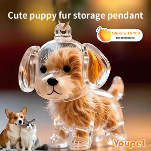 Transparent Dog Hair Storage Container Adorable Pet Keepsake Capsule Pendant With Key Ring for Pet Lovers DIY Memorial Keychain