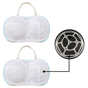 2 Pieces Bra Washing Bags Mesh Laundry Bags with 3D Bracket and Zipper Lingerie Bags Protector for Washing Delicates Sock