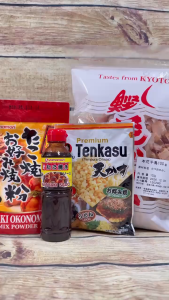 Combo Làm Takoyaki Nhật Bản – Bột Takoyaki Yamamori 400G + Sốt Takoyaki 200ML Tùy Chọn Có Cá Bào & Tenkasu