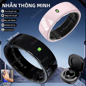 Nhẫn Thông Minh Gốm NFC Dành Cho Nam & Nữ Chống Nước 5ATM Có Chức Năng Nhắc Nhở Tin Nhắn Điều Khiển Bằng Cử Chỉ Theo Dõi Sức Khỏe & Giấc Ngủ Chế Độ Thể Thao