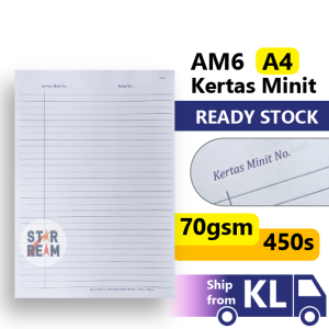 [Ready Stocks] Kertas Minit AM6 A4 70gsm 450sheets (1 Pack)