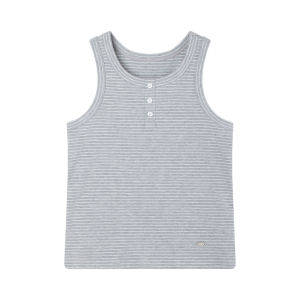 MUCMUKN | Breathable Ribbed Cotton Henry Neck Stripe Button T-shirt