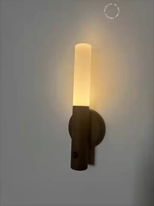 AIMO Solid Wooden Indoor Rechargeable Motion Sensor Night Light Magnet Body Sensor Night Lights Hand-Held Portable LED Wall Sconce Emergency Lights for Home Power Failure