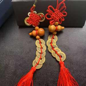 已開光 风水挂件 五帝钱 铜钱 挂件 FENG SHUI 风水 開光招财 铜钱 中国结 乾隆 五帝 招财 镇宅 平安 元宝 新年 婚礼 拜神 铜钱挂件家居客厅办公室装饰挂饰