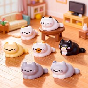 8Pcs Cute Cat Figurine Miniature DIY Decor Lovely Kitten Ornament Home Desk Car Dashboard Micro Landscape Mini Crafts Decoration