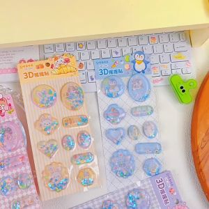 RRN 251 Stiker Goyang Stereo 3D Kartun Hadiah Kreatif Stiker Kartun Anak-anak Hati Gadis Lucu Stiker Buku Saku Grosir
