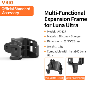 Khung Mở Rộng VRIG Ultra Cold Shoe Mount Chống Gió Cotton GoPro Adapter Giá Đỡ Tháo Nhanh Cho Phụ Kiện Máy Ảnh Hành Động Insta360 Luna