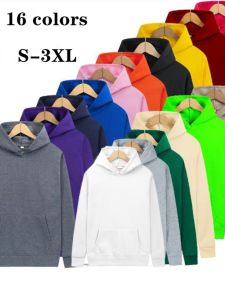 Mens Solid Color Long Sleeve Hoodie Men Pure Color Long Sleeves Hooded Sweatshirt