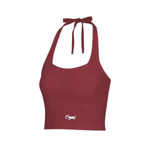 American Style Short Fitness Vest SMILE DDD Retro Strap Neck Hanging Waist Shaping Base Layer Tank Top Cotton Rayon Spandex