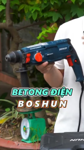Máy khoan đục bê tông BOSHUN BS-RH1050PRO 3 Chức năng Công suất 1050W Tặng Bộ 5 Mũi khoan và Đục