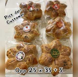 Plastik OPP Roti Tawar Cookies Souvenir dll uk 25x35+5 cm ~ TEBAL 40 Mic