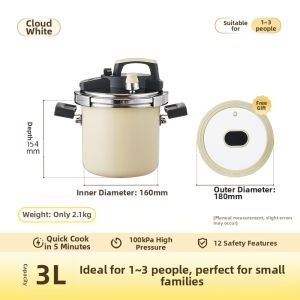 One-Person Stainless Steel Pressure Cooker with Anti-Explosion Feature