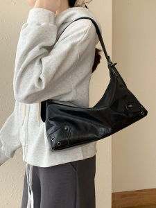 Li Cha Customized Maillard Underarm Bag Womens 2024 New Retro Bag Western Style All-Matching Shoulder Bag Messenger Bag