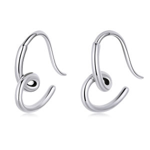 BAMOER 925 Sterling Silver Simple heart ear studs Earrings For Women Fashion Jewelry Gift SCE1333
