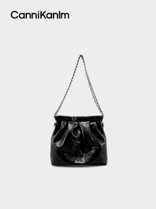 CanniKanlm Large Capacity Womens Tote Bag 2025 New Fashion British Style Chain Shoulder Crossbody Bag Casual Pure Color