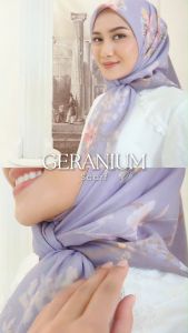 Zoya GERANIUM Print Scarf - Kerudung Hijab Segiempat Motif With BOX - Bahan Voal - Ukuran 115x115