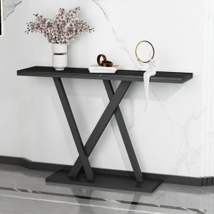 โต๊ะรับแขกหินสีเทา วัสดุเหล็ก ดีไซน์แบบเรียบง่ายและหรูหรา สำหรับตกแต่งภายในบ้าน สไตล์ปารีส วัสดุที่ทนทาน ชั้นวางของขนาดเล็ก โต๊ะรับแขก ตู้เข้าบ้าน