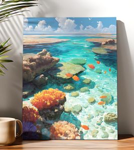Tranh Tô Màu Theo Số Acrylic: Rạn San Hô Biển Tranh Vẽ Trên Vải Bố Dành Cho Người Lớn Bộ Dụng Cụ Vẽ Tranh Kỹ Thuật Số Không Kèm Khung.