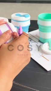 COSY Gelas Lipat Silikon Foldable Coffee Cup Anti Bocor 350ml / Gelas Lipat Multifungsi Travel Portable