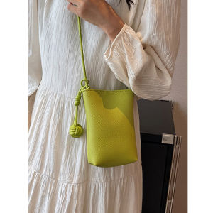 Summer Candy Colored Mini Crossbody Soft Leather Phone Bag for Women Trendy Small Square Bag Fashionable And Popular