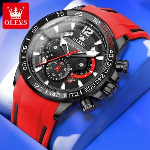 OLEVS 9936 Mens Watch Original Brand Quartz Wristwatch Waterproof Luminous Watches For Men Stylish Design with Silicone Strap