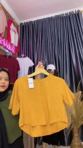 Atasan Polos Wanita / Kaos Lengan Pendek Crop Top / Korean Style / T-Shirt / Baju Crop Wanita 1880