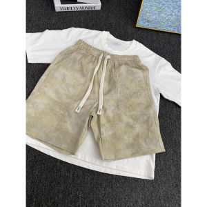 Quần Short in Họa Tiết Sọc Nước Lụa Băng Mùa Hè Cho Nam Quần Dài Ống Đứng Thoáng Khí Quần Đi Biển Quần Dài Thường Ngày Quần Dài Ống Thẳng